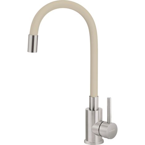 Robinet d'évier de cuisine Luno beige avec bec flexible (1/5)