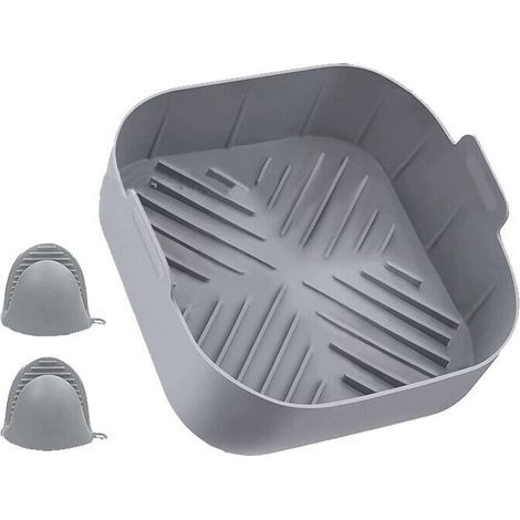 Airfryer-Form, Silikon, 20 cm, grau (1/4)