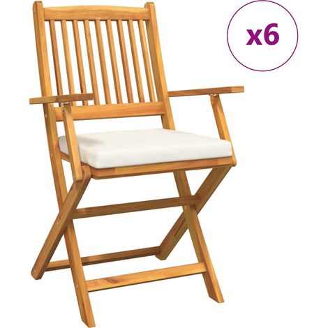 Maison Exclusive - Klappstuhl 6 pcs Weiß 49 x 57,5 x 92 cm Massiv