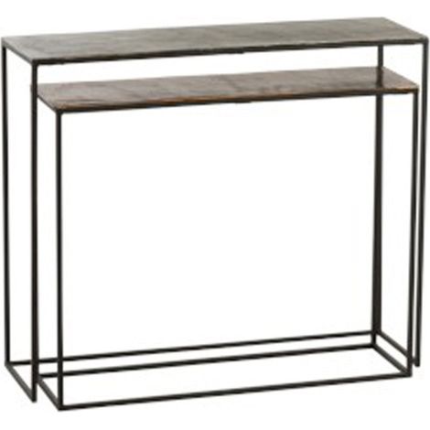 Lot de 2 Consoles Gigognes "Slim" 99cm Noir (1/5)