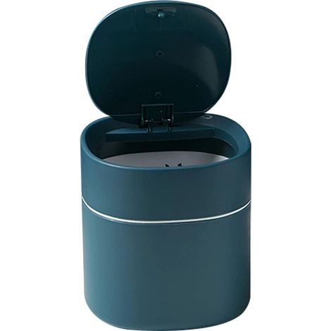 Mini poubelle de bureau avec couvercle (bleu marine)-Fei Yu