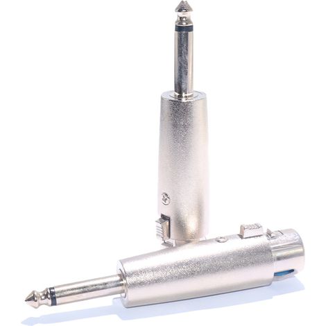 Microphone adapter with 6.35 mm copper-core XLR female connector and 6.5 mm XLR female connector for mixing console (1/4)