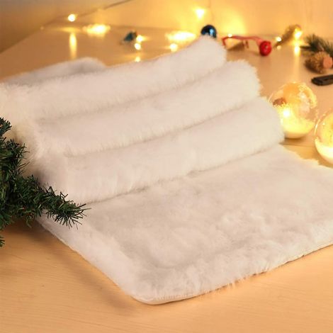 Drape De Table - Flocé Blanc Avec Motif Flocon De Neige - Pour Décoration De Salle À Manger Et Table Familiale - 1 Pièce (1/5)