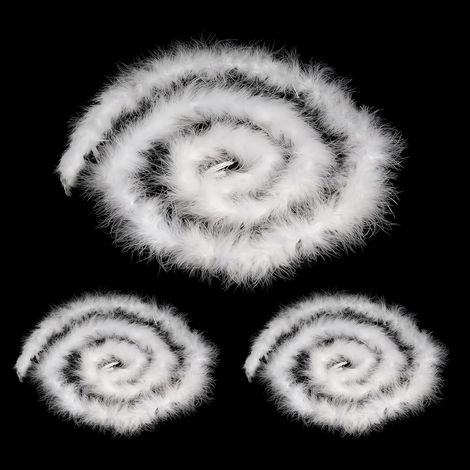 3 Pièces Guirlande Plume Blanche, 2M Duveteuse Guirlande Noel Blanche pour Decoration Noel de Fête et Sapin de Noël