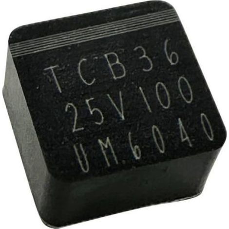 Condensateur électrolyte SMD - TRU Components - 100µF - 25V - 20% - 6.5x6.5x4.0mm - 1100 pièces - Haute capacité (1/2)