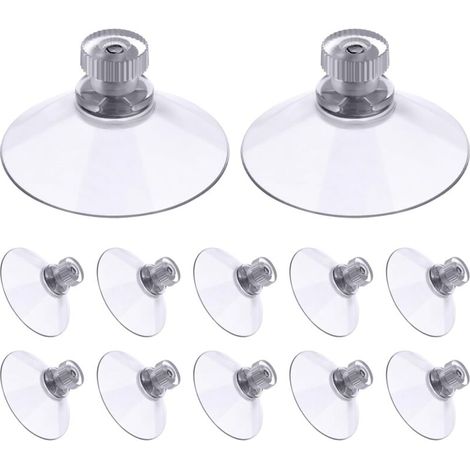30er-Pack Saugnäpfe mit Gewinde und Rändelmuttern, 41 mm, transparent, für Auto, Camping, Fenster, Sonnenschutz