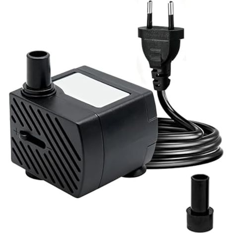 Mini pompe submersible 180 L/h 3 W avec câble d'alimentation de 1,3 m et 1 buse pour fontaine, aquarium, bassin et jardin. (1/5)