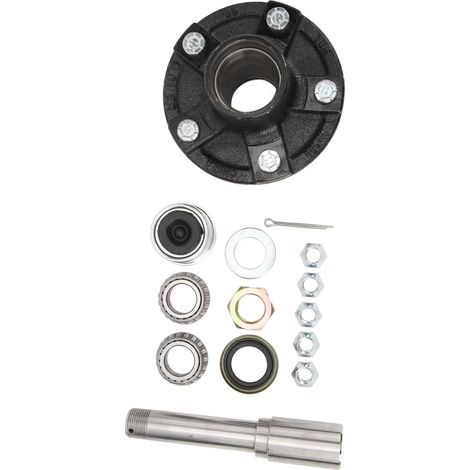 Essieu De Remorque 2000 Lbs Avec Moyeu Idler 5 Trous 4,5 Pouces Broche Ronde 1 Pouce Kit Roue Pour Remorque Bateau Cargo (1/5)