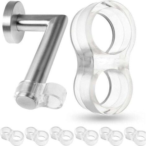 Door stopper - set of 6, transparent, double door stopper - door damper - door protection - window wedge - quick and easy installation, protection of walls and furniture (1/4)