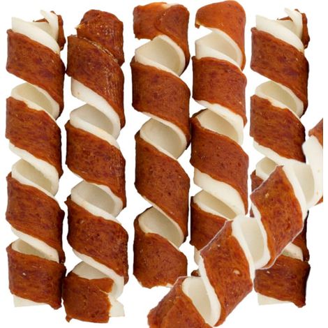 Hundeleckerli, Snack Twisted Rolls mit Enten-Woof & Miau 500g (1/4)