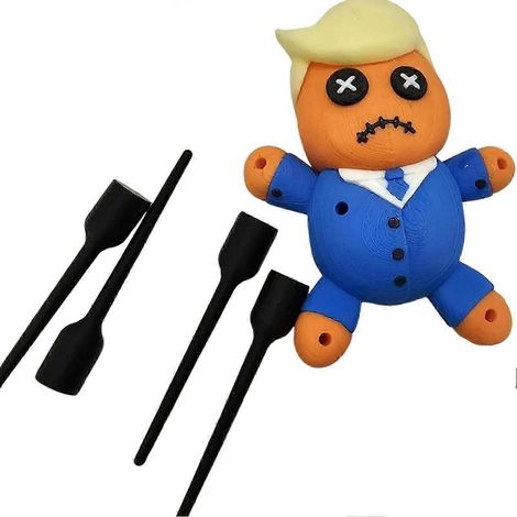 Porte-pins humoristique en forme de poupée vaudou Trump, poupée anti-stress imprimée en 3D avec aiguilles, cadeau original et amusant pour les amis (1/5)