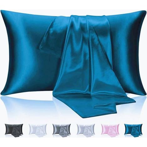 Taie Oreiller - Satin - 80x80 cm - Pour Cheveux Et Peau - Lot De 2 (1/5)