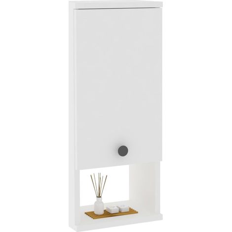 Mobile Pensile Tarano, 2 Ripiani, Un'anta, 3 Vani, 30x71h cm Bianco