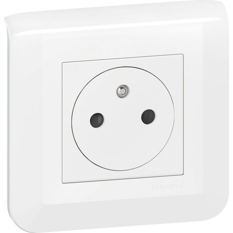 Legrand – Lot de 4 prises encastrées 2P+T 16A – Installation rapide avec supports Batibox – Pour environnements résidentiels et tertiaires – Mosaic blanc (1/5)