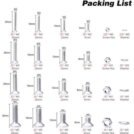 880Pcs 304 En Acier Inoxydable Fraisee Tete Hexagonale Combinaison Boulon M2 M3 M4 M5 Ecrou A Six Pans Rondelle Vis Kit Combi Femeo (1/5)