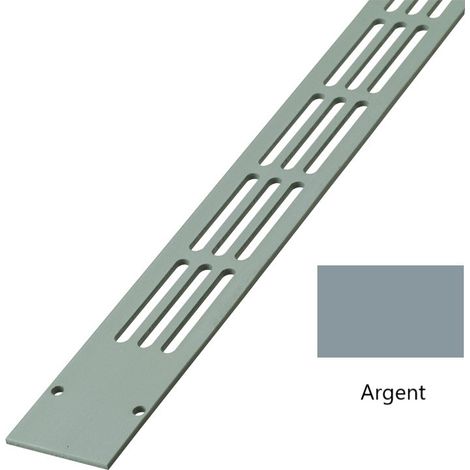 Grille plate 488 - Hauteur : 30 - Mortaise : 330X21 - Longueur : 375 - Teinte : Argent - RENSON
