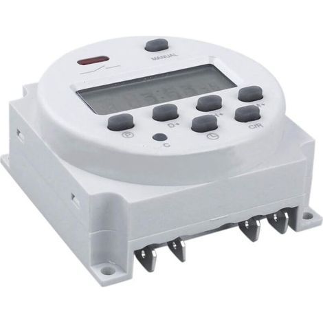 CN101 12V DC/AC Digital-Timer, programmierbarer LCD-Zeitschalter für Steckdosen, Weiß (1/5)