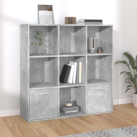 vidaXL Estantería madera contrachapada gris hormigón 98x30x98 cm (1/5)