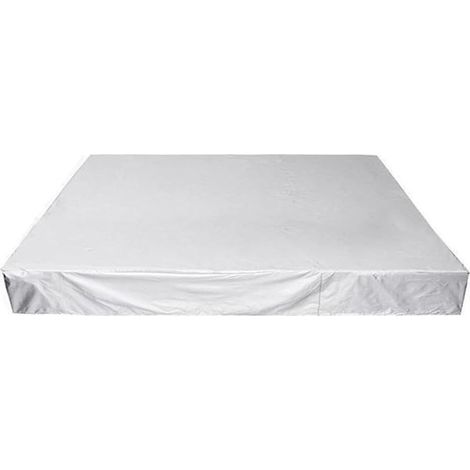 Housse de spa isotherme pour jacuzzi et piscine, tissu Oxford 210D, protection thermique avec casiers en D, convient aux tailles 200 x 200 à 240 x 240 cm, argenté résistant aux intempéries