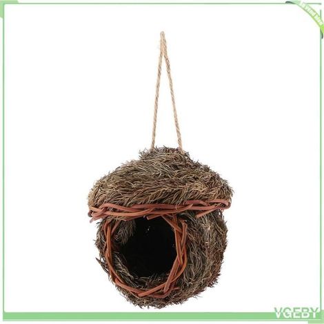 Nid d'oiseau - FAFEICY - Nid en feuilles de cèdre 15 cm - Naturel - Suspendu avec crochet - Pour petits oiseaux et rongeurs (1/5)