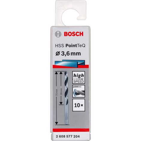 Trapano a spirale in metallo HSS PointTeQ, DIN 338, 3,6 mm, confezione da 10