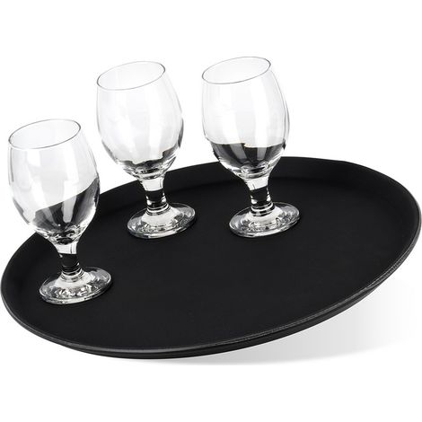 Vassoio da cameriere antiscivolo nero da 40 cm (1/5)