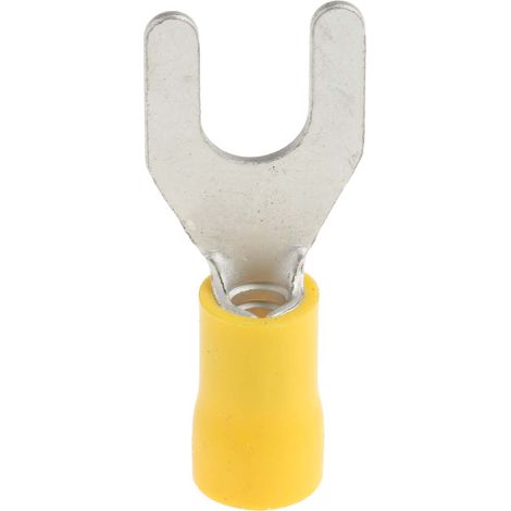 Cosse à fourche à sertir RS PRO Isolé, Jaune 10AWG 6mm² 12AWG 2.5mm²