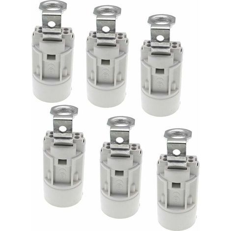 Culot pour ampoule flamme E14, en thermoplastique, noir, SES 52 mm de haut, filetage 1/8 IPS Hickey (1/5)
