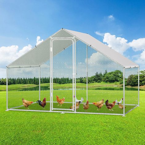 Jiubiaz Recinto 3×2×2 m – Gallinero metálico accesible, 6 m² de superficie, puerta con cerradura, parque exterior para gallinas, pequeños animales y plantas (1/5)