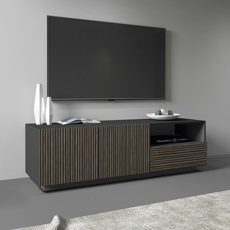 Meuble TV moderne 150 cm anthracite mat/chêne foncé Costarica (1/5)