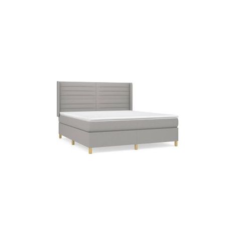 Sommier à lattes de lit avec matelas Gris clair 160x200 Tissu (1/5)