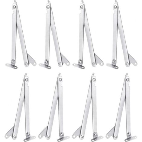 Stück Scharniere für klappbare Schranktüren, Scharniere aus Edelstahl für klappbare Deckel, für wandmontierte Klapptische, Schranktüren (Silber) (1/5)