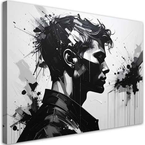 Impresión de Imagen Expresivo retrato de hombre en blanco y negro 30x20 (1/5)