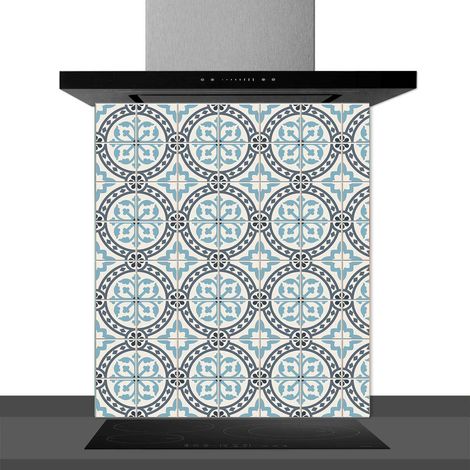 Fond de hotte décorative, azulejos vintage bleu 60x70 Fond de hotte (1/2)
