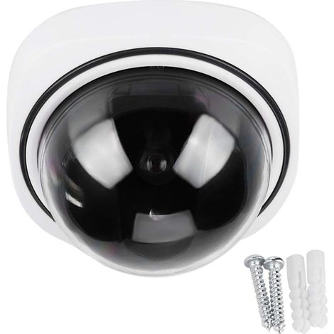 Caméra de surveillance factice, simulée de sécurité, caméra de vidéosurveillance sans fil, dôme de sécurité, caméra de surveillance factice, pour l'intérieur et l'extérieur (1/5)