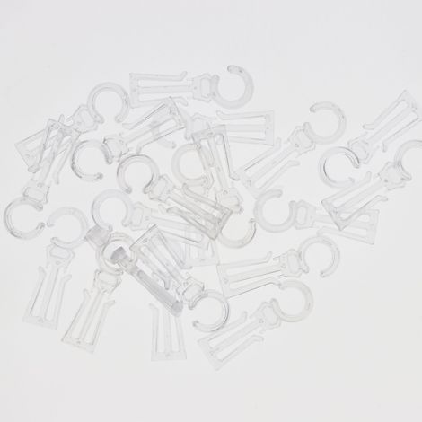 Lot de 20 suspendeurs doubles pour rideaux de 8/12mm en Cristal - Boulet (1/2)