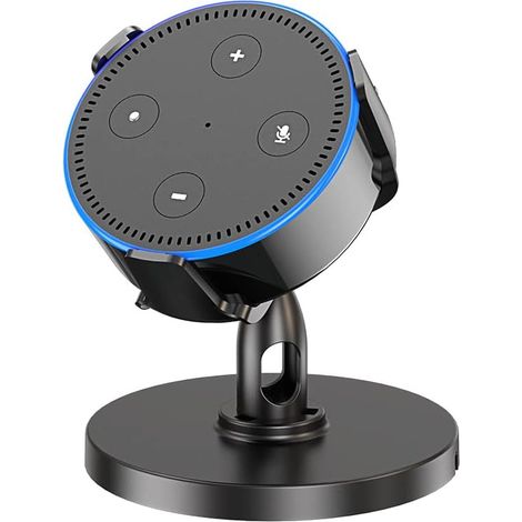 For Alexa Echo Dot 2Nd Holder Desktop Stand 360° Adjustable Speaker Accessory Rack, Space Saving For Kitchen, Bathroom And Bedroom (Alexa Echo Dot 2Nd, Black) (1/5)