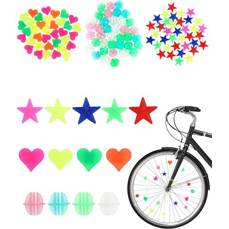 216 Réflecteurs,Plastique,rond cœur étoile,Vélo trottinette poussette,Enfant adulte (1/5)