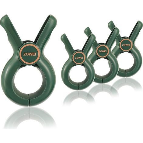 Lot de 4 Grandes Pinces à Linge, Pinces à Serviettes, Pinces à Serviettes de Plage, Pinces Coupe-Vent sur la Plage et Pince à Linge pour Le Linge Quotidien, Serviettes de Bain, Linge de lit (Vert)