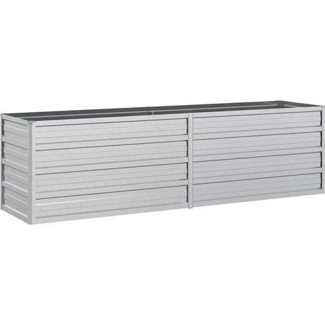 Arriate de acero galvanizado plateado 160x40x45 cm vidaXL