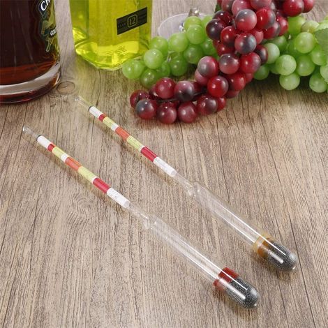 3-in-1 Hydrometer, Brix-Meter, Dichtemesser, Dreifachskala für Bier und Wein (1/5)