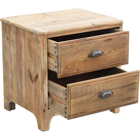 PEZ - comodino con 2 cassetti in legno di pino riciclato (1/4)