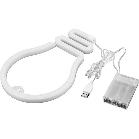 LED-Neon-Lichterkette in bunter Glühbirnenform für Schlafzimmer, Partys, Weihnachten, Hochzeiten, USB- oder batteriebetrieben (1/5)