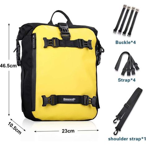 Multifonctionnel sac de moto moto bagages 10L moto sacoches de selle sacs porte-bagages sac arrière jaune-Fei Yu (1/3)