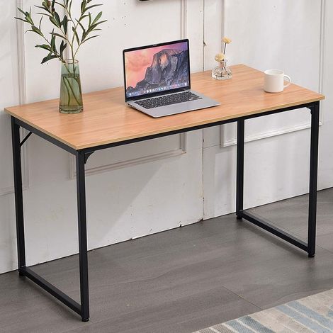 Scrivania Tavolo Porta PC Legno Metallo Casa Ufficio Design Industriale Noce
