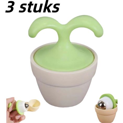 Lot de 3 Massage glacé Petit masseur oculaire en pot avec rouleau silencieux Massage anti-œdème pour les yeux Vert (1/5)