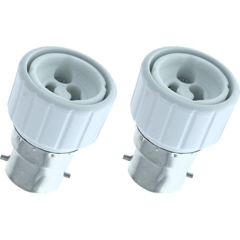 2 PZ Convertitore Adattatore Portalampada Per Lampada Led Attacco Da B22 A GU10