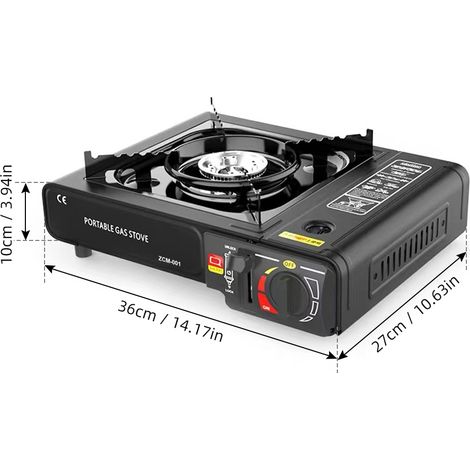 Four portable d'extérieur à feu réglable 2900 W, unité de cuisson légère, équipement de cuisine pour camping, barbecue, marmite chaude avec boîte de rangement (1/5)