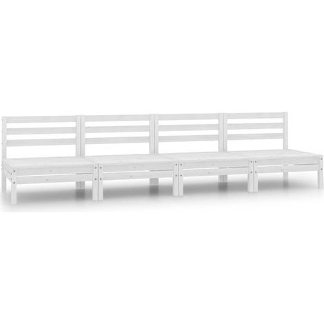 Middle Sofa  White  Solid pinewood  Medium  Modular  Middle Sofa vidaXL