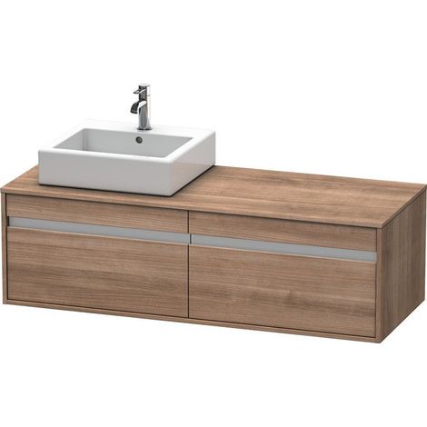 Unità Duravit Ketho Vanity a parete 6697, 2 estraibili, 1400mm, per 1 lavabo in alto, sinistra, Colore (anteriore/corpo): Ciliegio del Ticino - KT6697L7373